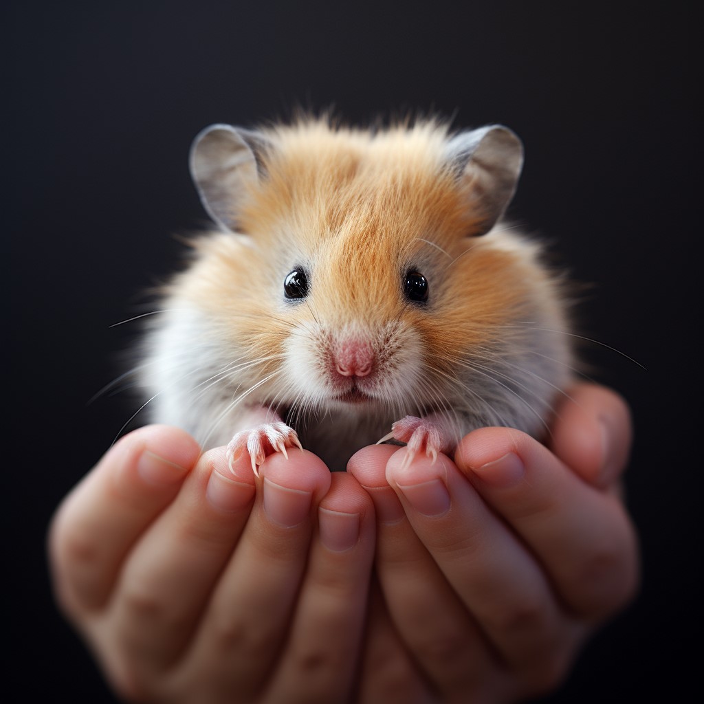 hamster on hands