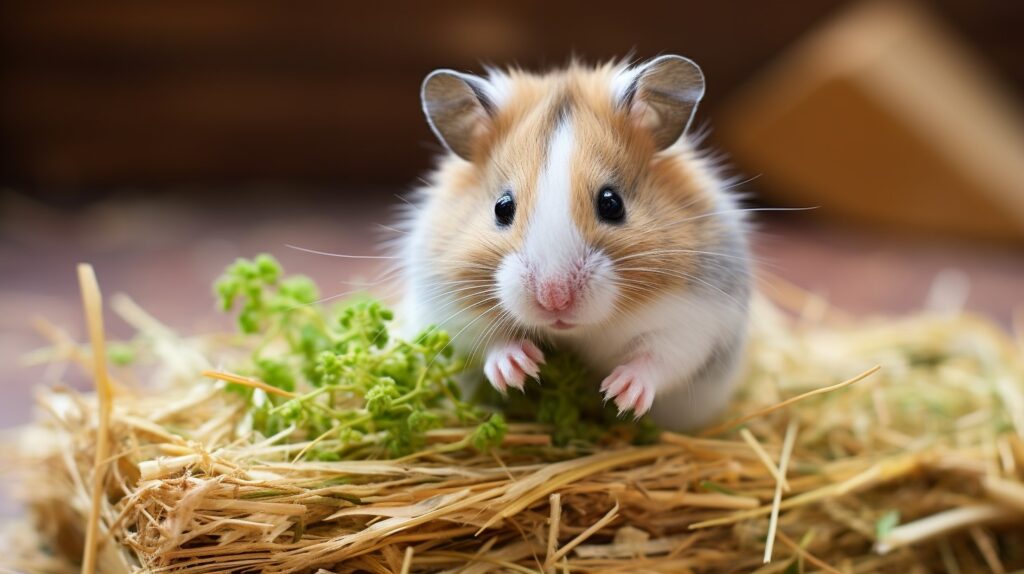 hamster with Timothy Hay