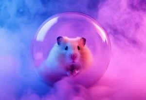 hamster in transparent ball