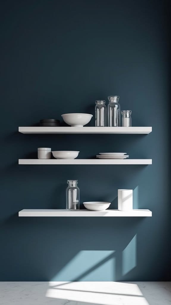 bold walls minimalist shelves